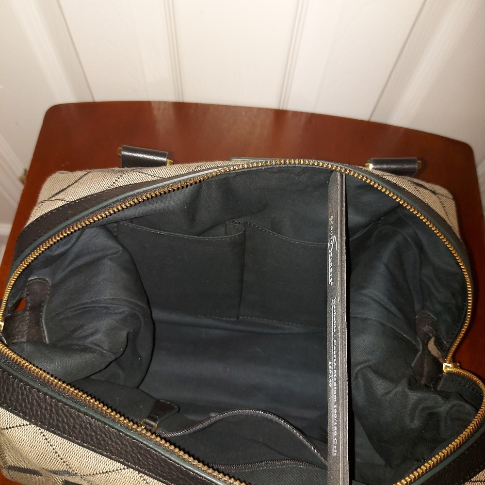✔️Fossil Beige Woven Satchel with Black Leather Handles, EUC - Picture 11 of 13